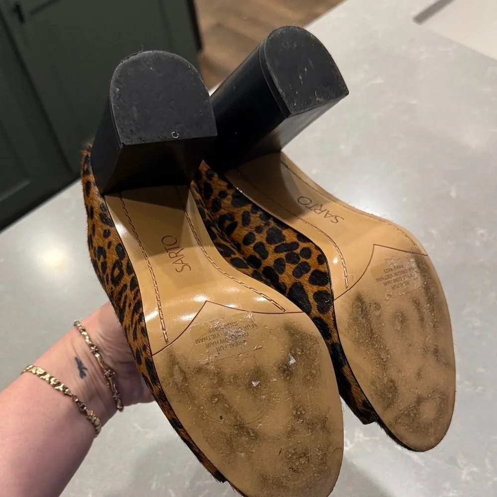 Franco Sarto Animal Print Mules Real Fur (cowhide) - Picture 3 of 9